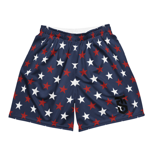 Top shelf red white and blue shorts