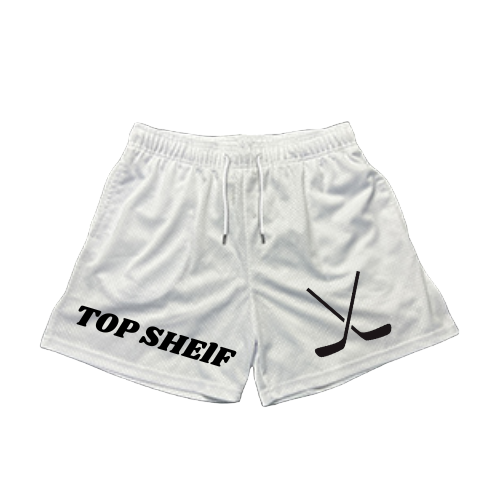 Top shelf white mesh shorts